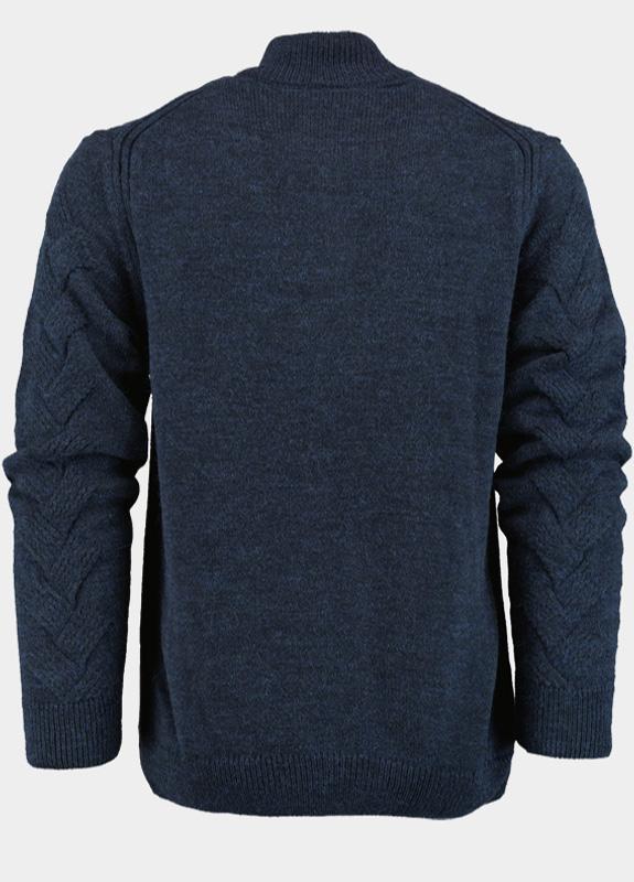 Innocente Half Zip Blauw met stoere ingebreide kabel 1151/103 Indigo