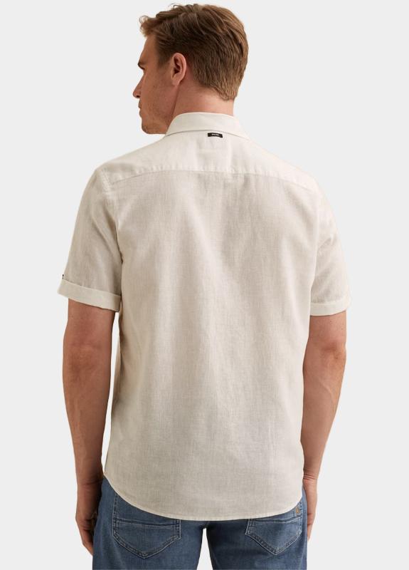 Vanguard Casual hemd korte mouw Wit Short Sleeve Shirt Linen Cott VSIS2604263/7004