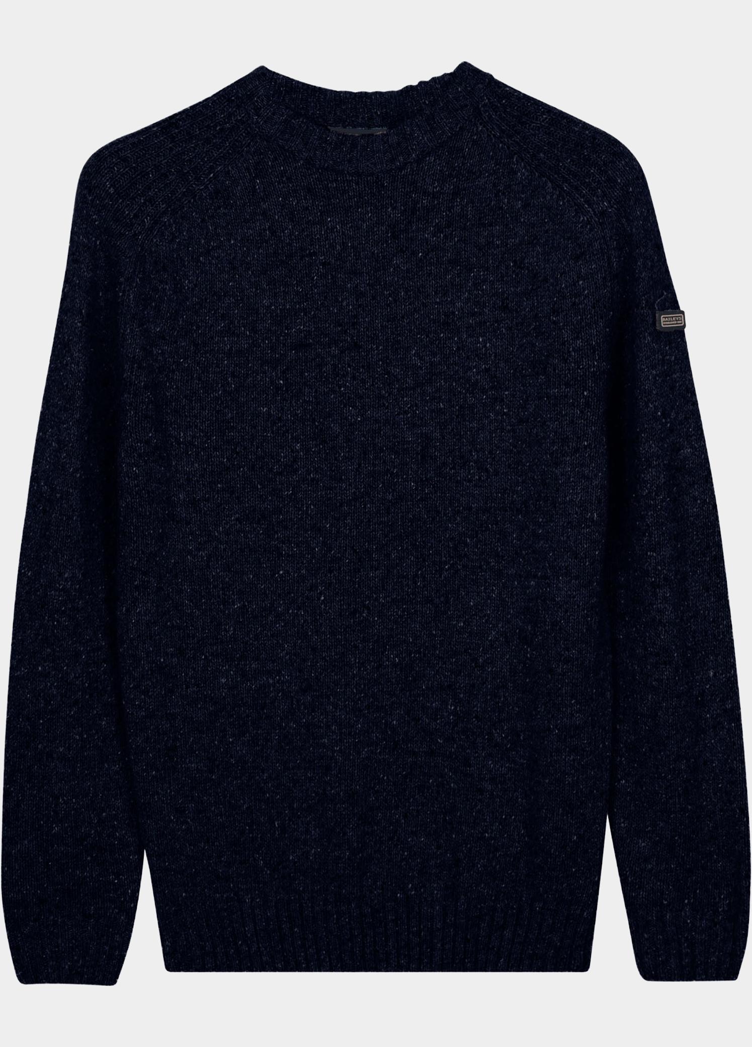 Baileys Pullover heren Blauw Crew Neck 10gg, single knit 628207/607