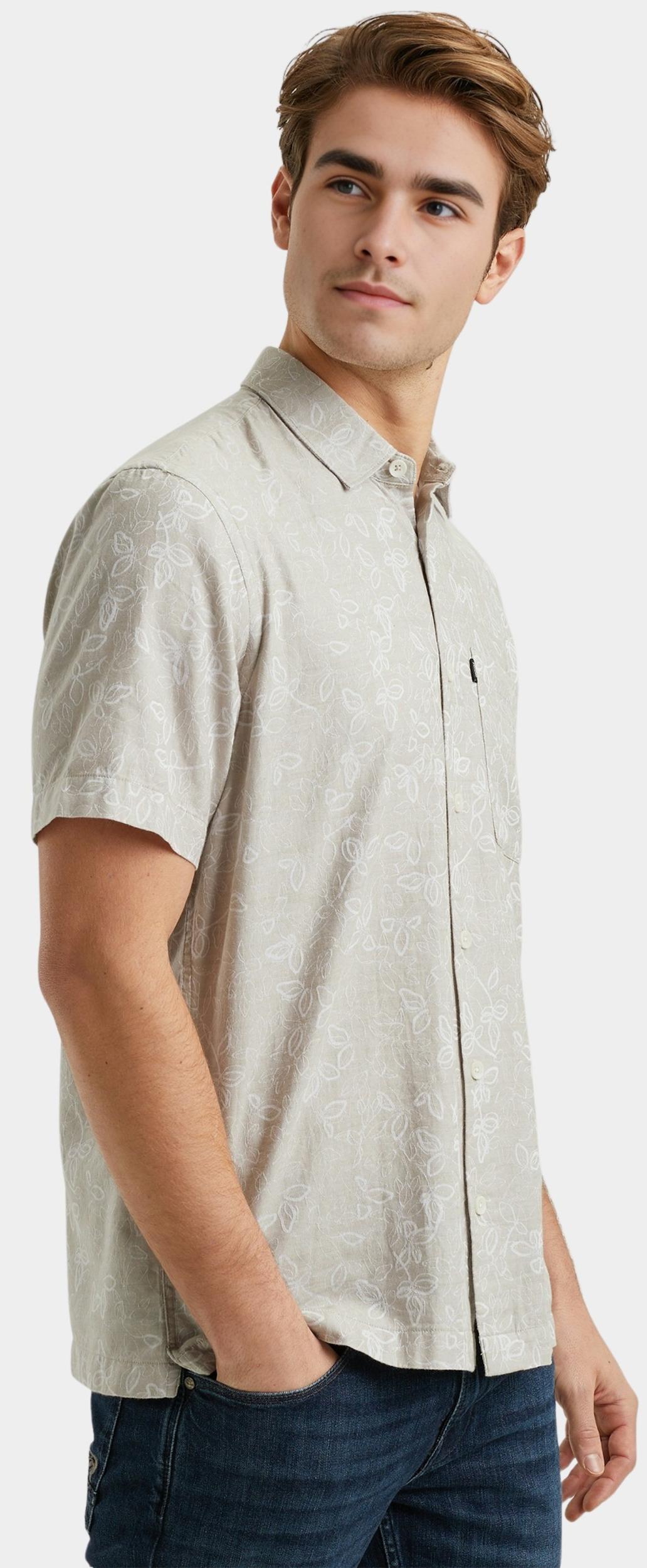 Vanguard Casual hemd korte mouw Grijs Short Sleeve Shirt Jacquard Y VSIS2505284/7074