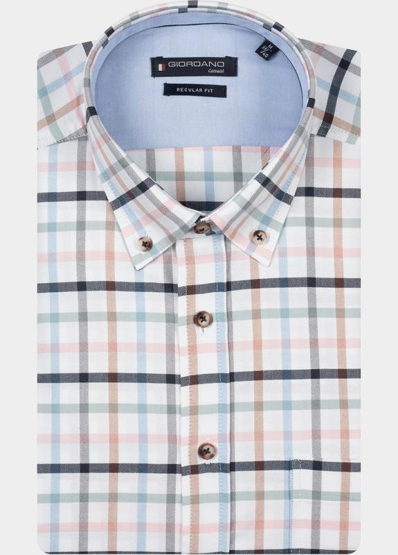 Giordano Overhemd heren Roze Ivy Long Sleeve Button Down S 617302/50