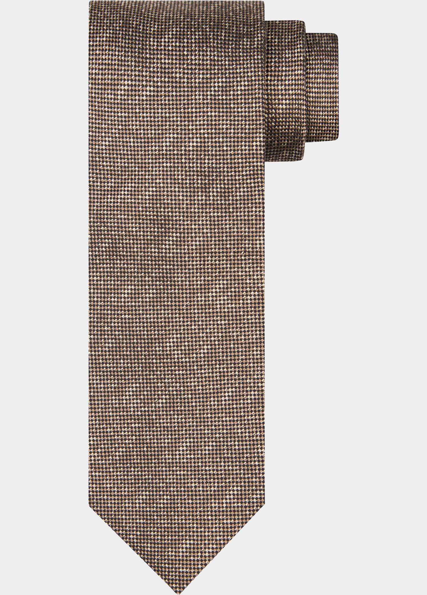 Profuomo Stropdas Bruin TIE SILK WOVEN BROWN PPWA30056/B
