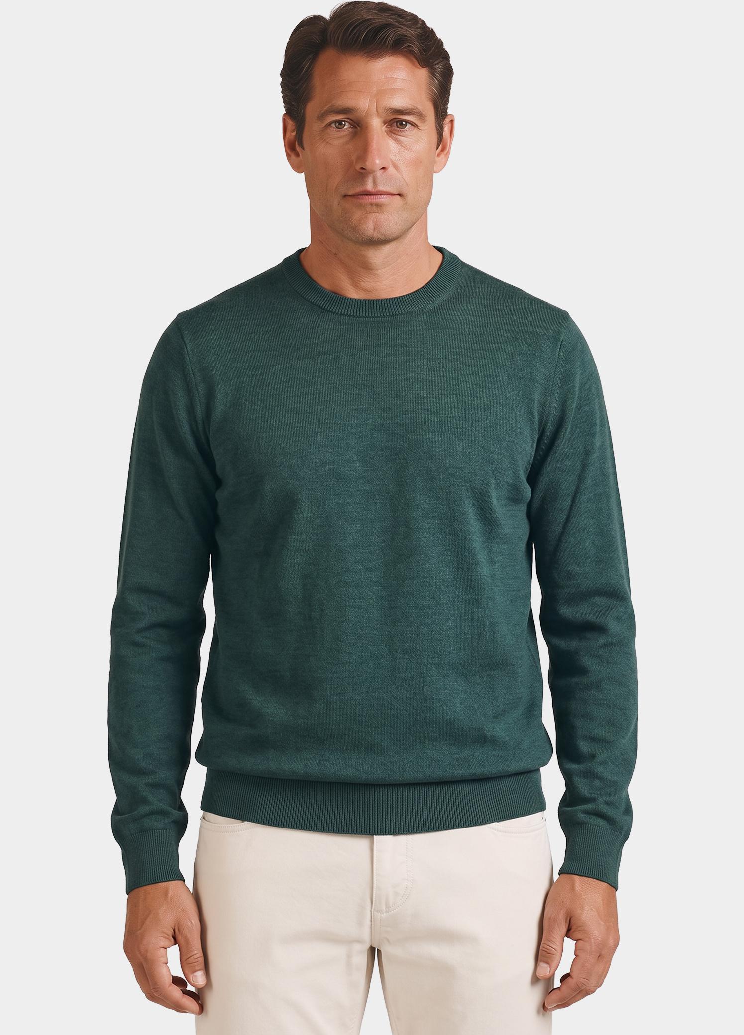 Bos Pullover heren Groen O-hals 262/8142 - D.Green