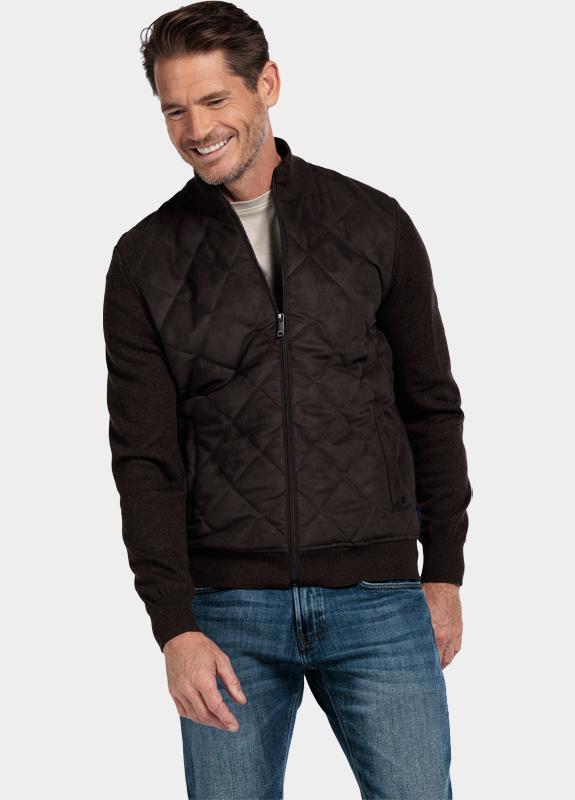 Baileys Vest Bruin Cardigan Zip  front Body Sued 522096/895