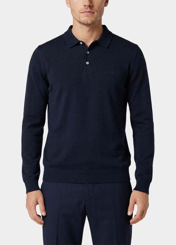 Scotland Blue Polo lange mouwen heren Blauw Plince Polo Pull SPE26105PL07SB/4001