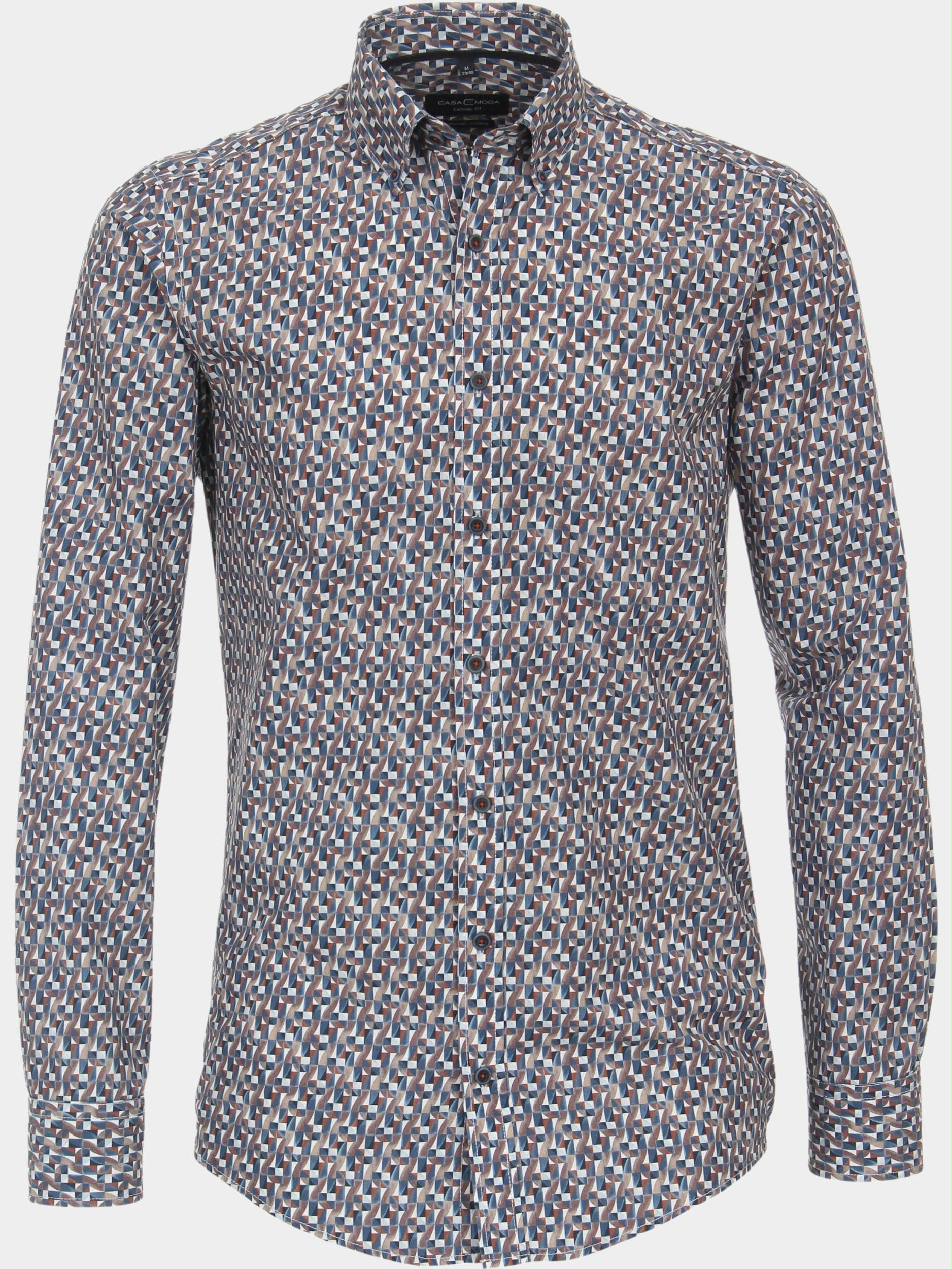 Casamoda Casual hemd lange mouw Blauw B.D. Casual Fit 434010500/100