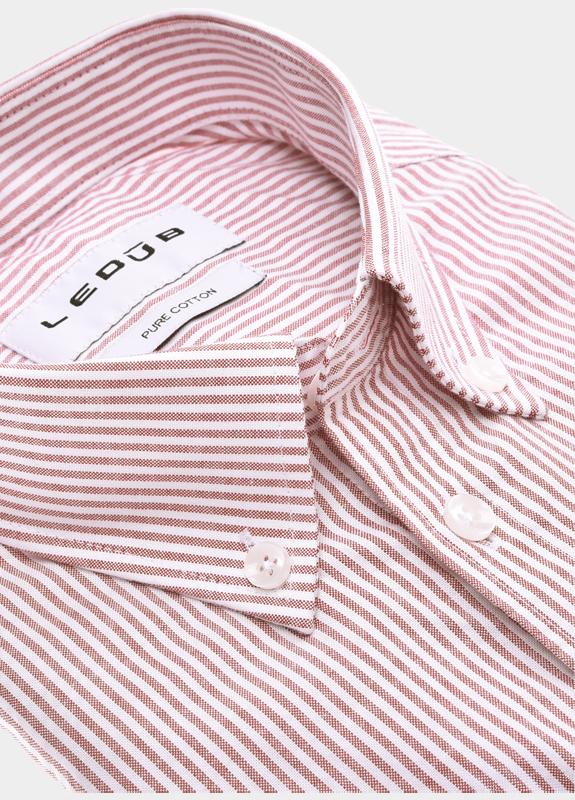 Ledub Business hemd lange mouw Rood  0702122/480-000-000