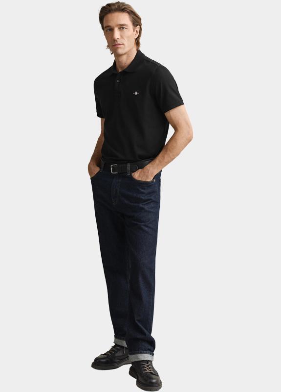 Gant Polo heren Zwart REG SHIELD SS PIQUE POLO 2210/005