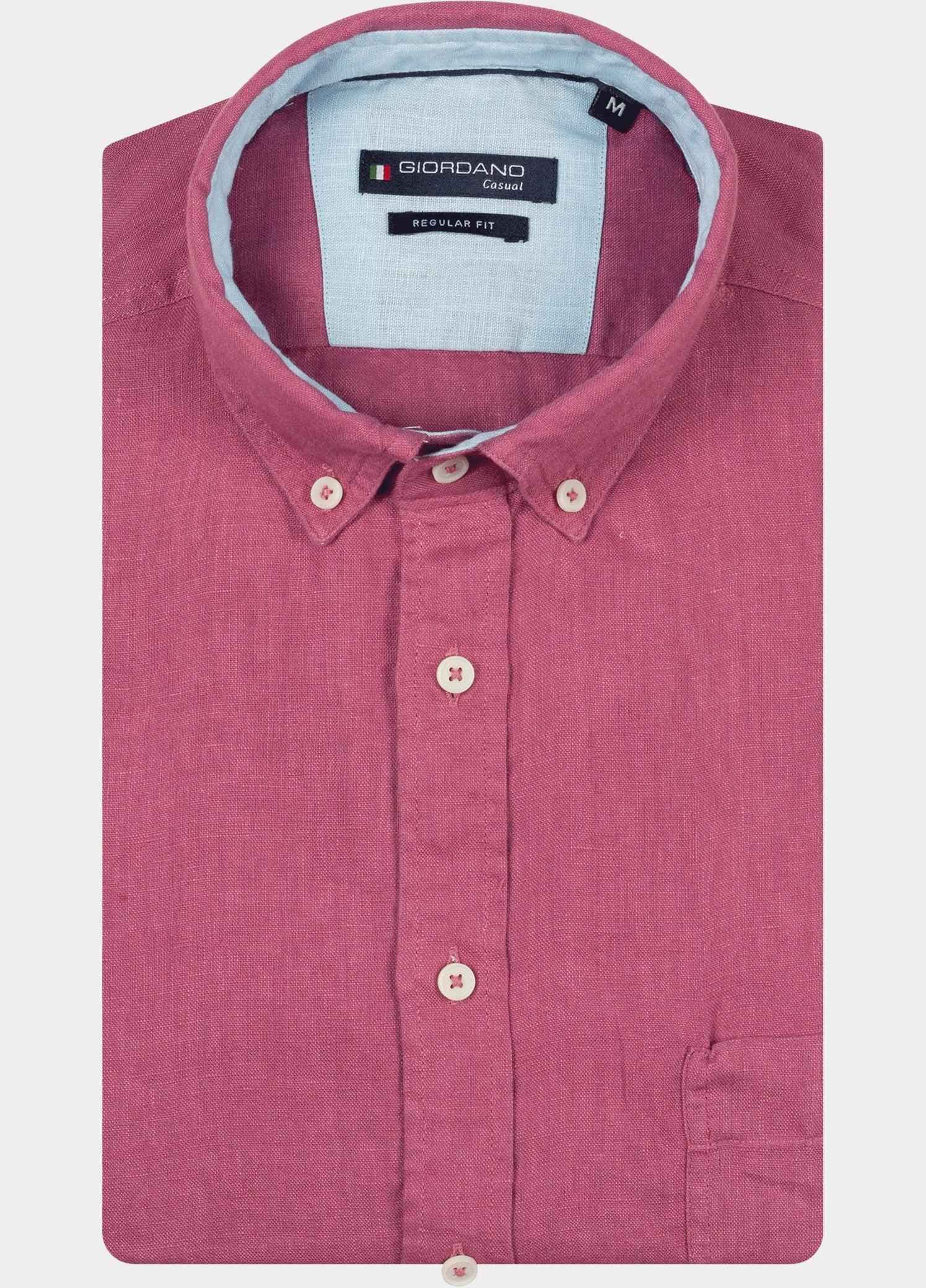Giordano Overhemd heren Roze Ivy Long Sleeve Button Down S 617009/51