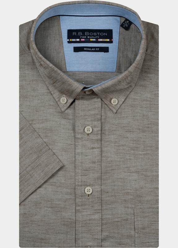 R.B. Boston overhemd korte mouw heren Groen Marshall SS Button Down 616670/71