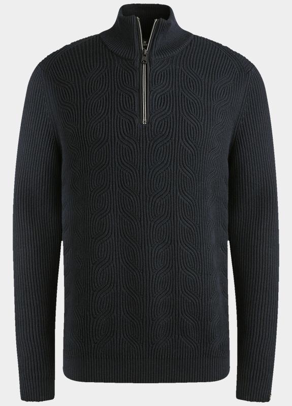 Vanguard Half Zip Blauw Half zip collar cotton blend VKW2509328/5073