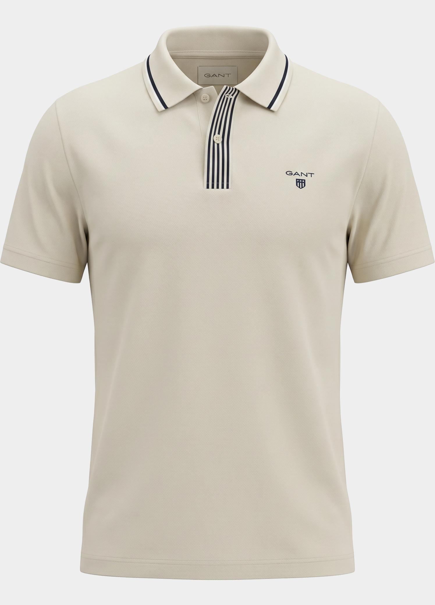 Gant Polo heren Beige Poloshirt met randdetails 2014054/130