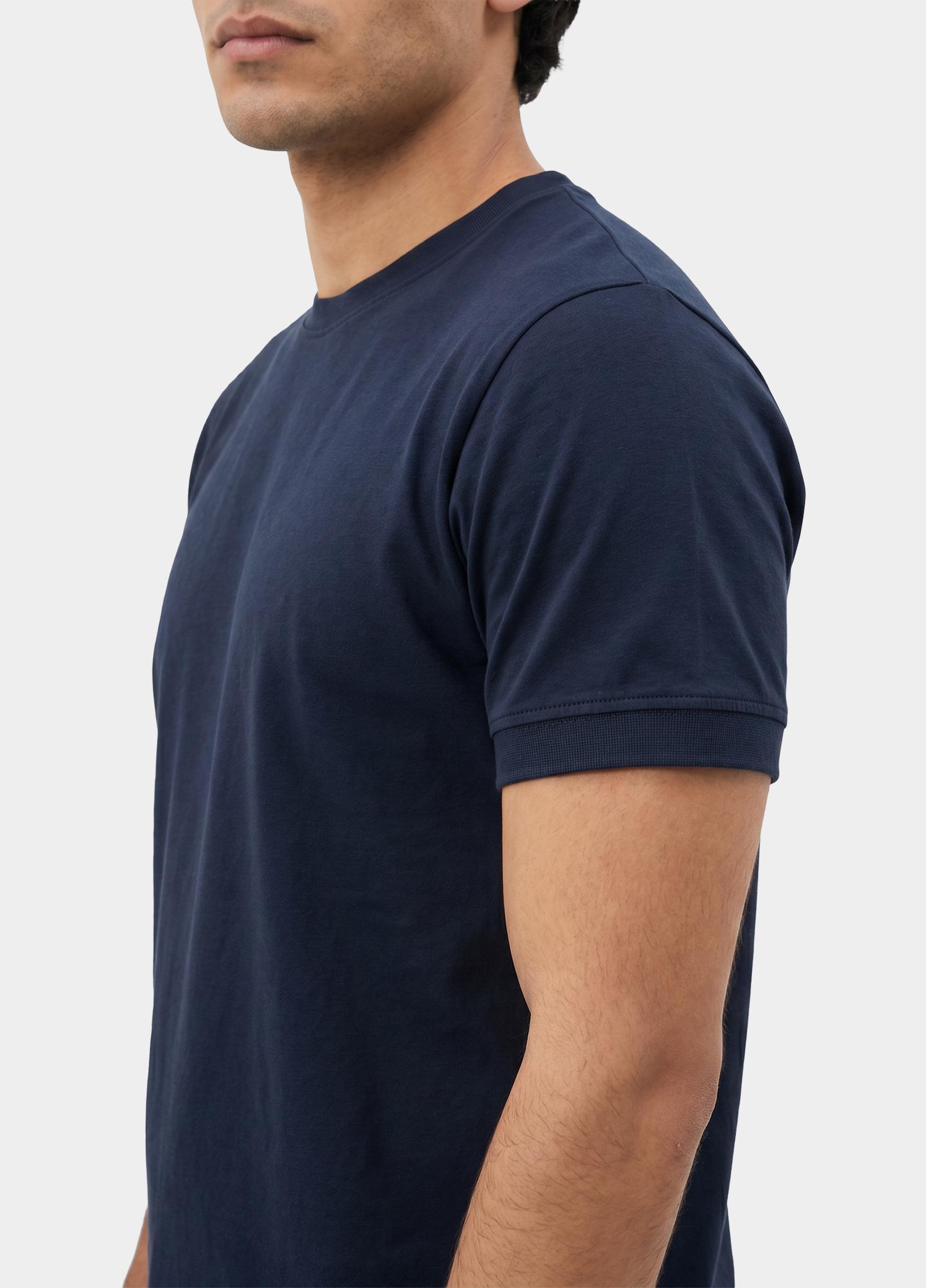 Scotland Blue T-shirt heren Blauw Parker T-shirt SPE25108PA33SB/290 navy