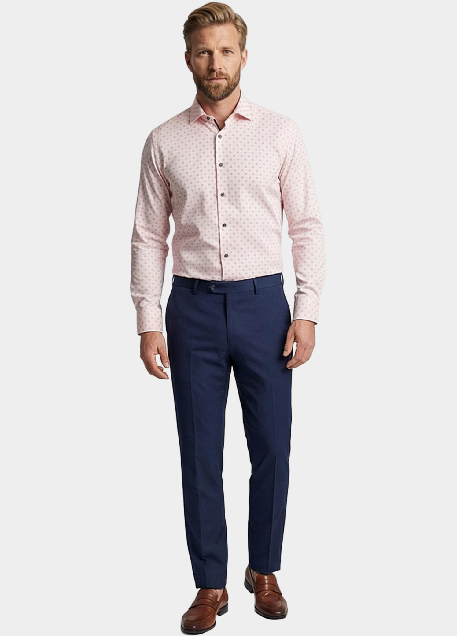 Giordano Overhemd heren Roze Maggiore Long Sleeve Semi Cut 617860/50
