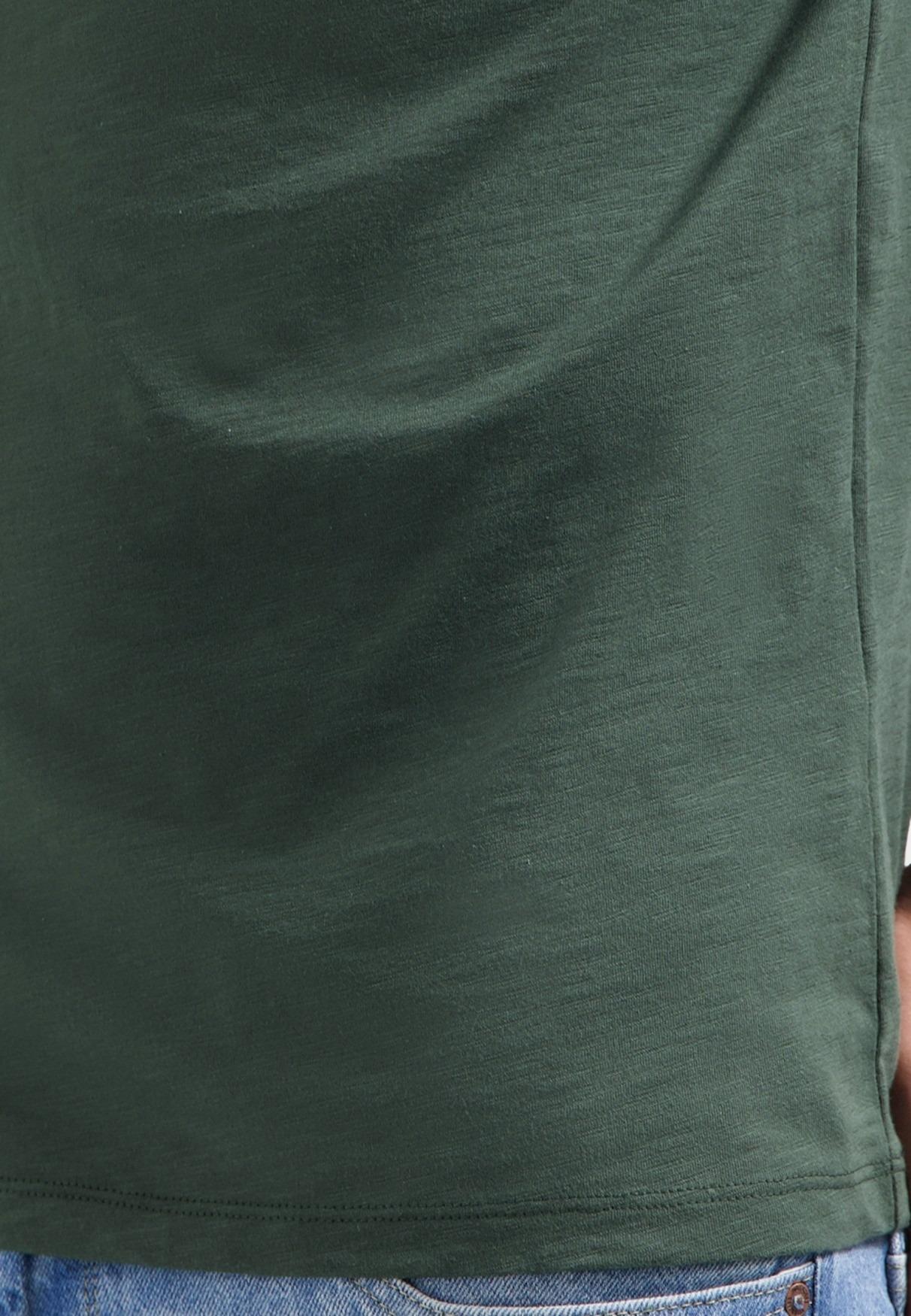 No Excess T-shirt korte mouw Groen T-Shirt Crewneck Slub 29360702SN/052