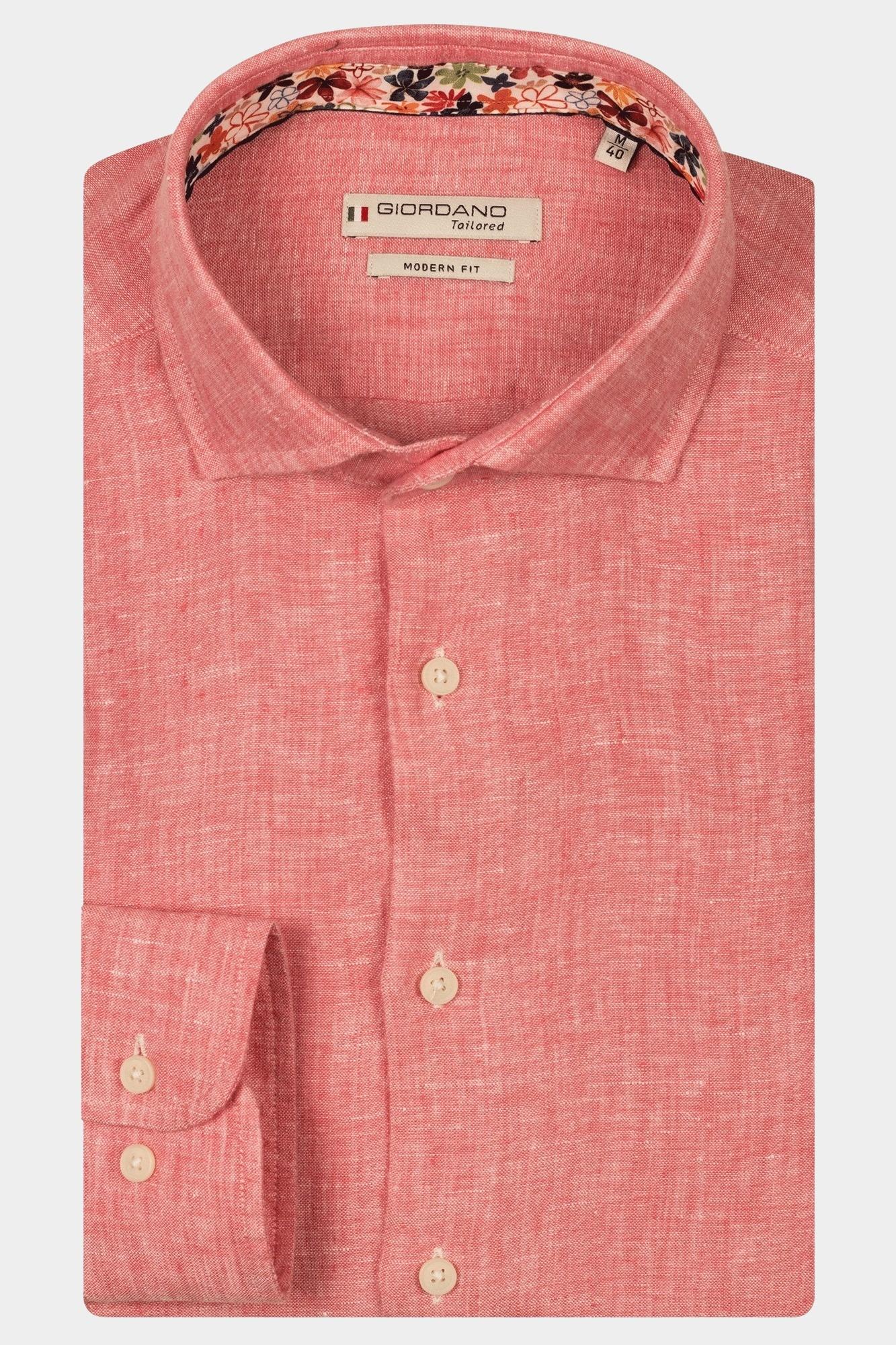 Giordano Casual hemd lange mouw Rood Row Long sleeve cutaway soft 517800/30