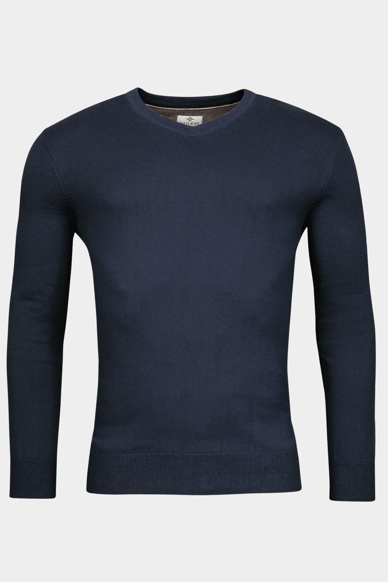 Baileys Pullover Blauw V-Neck Pullover  12gg single 320081/696