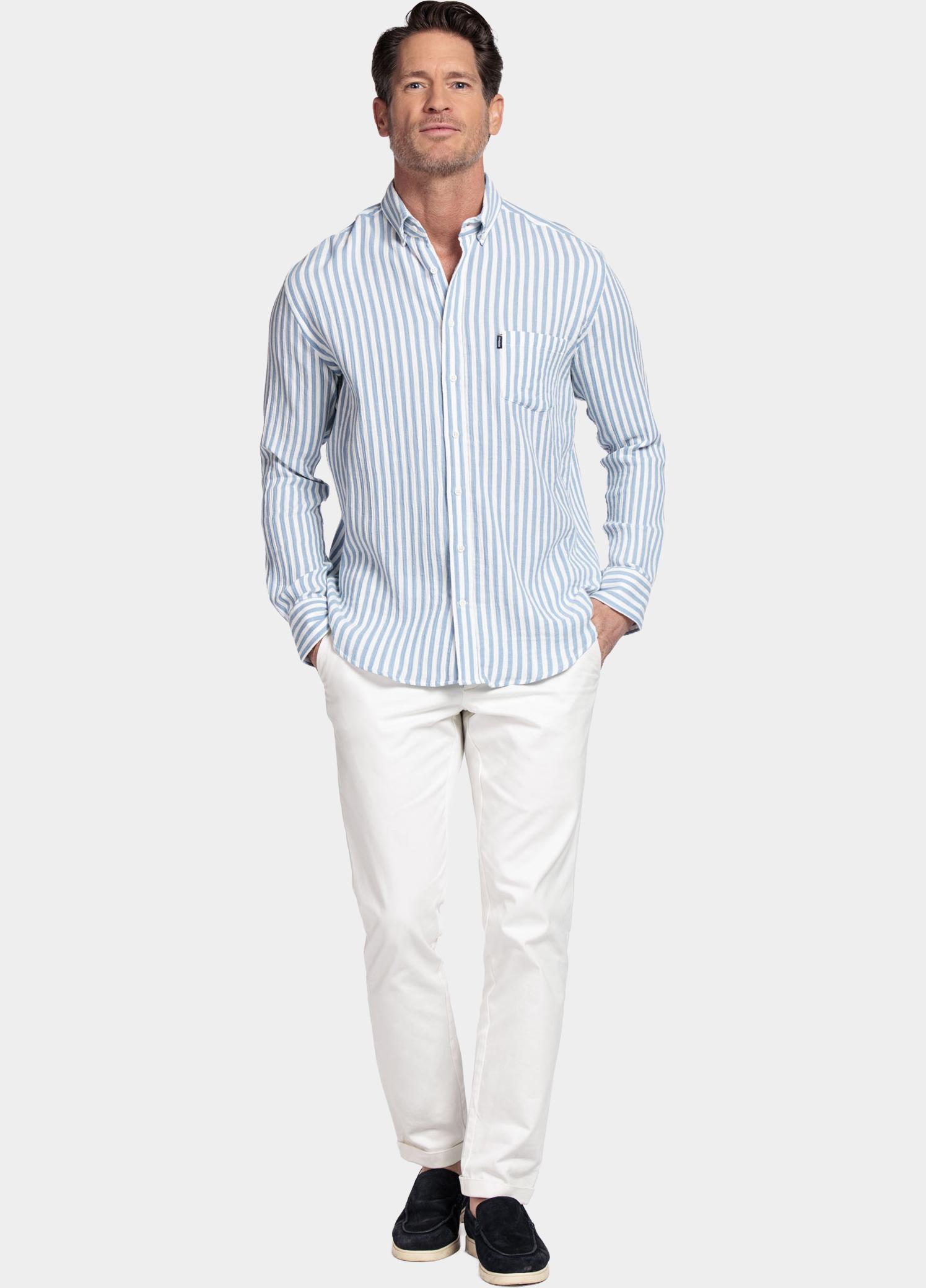 Giordano Overhemd heren Blauw Dino Long Sleeve Button Down 617124/62