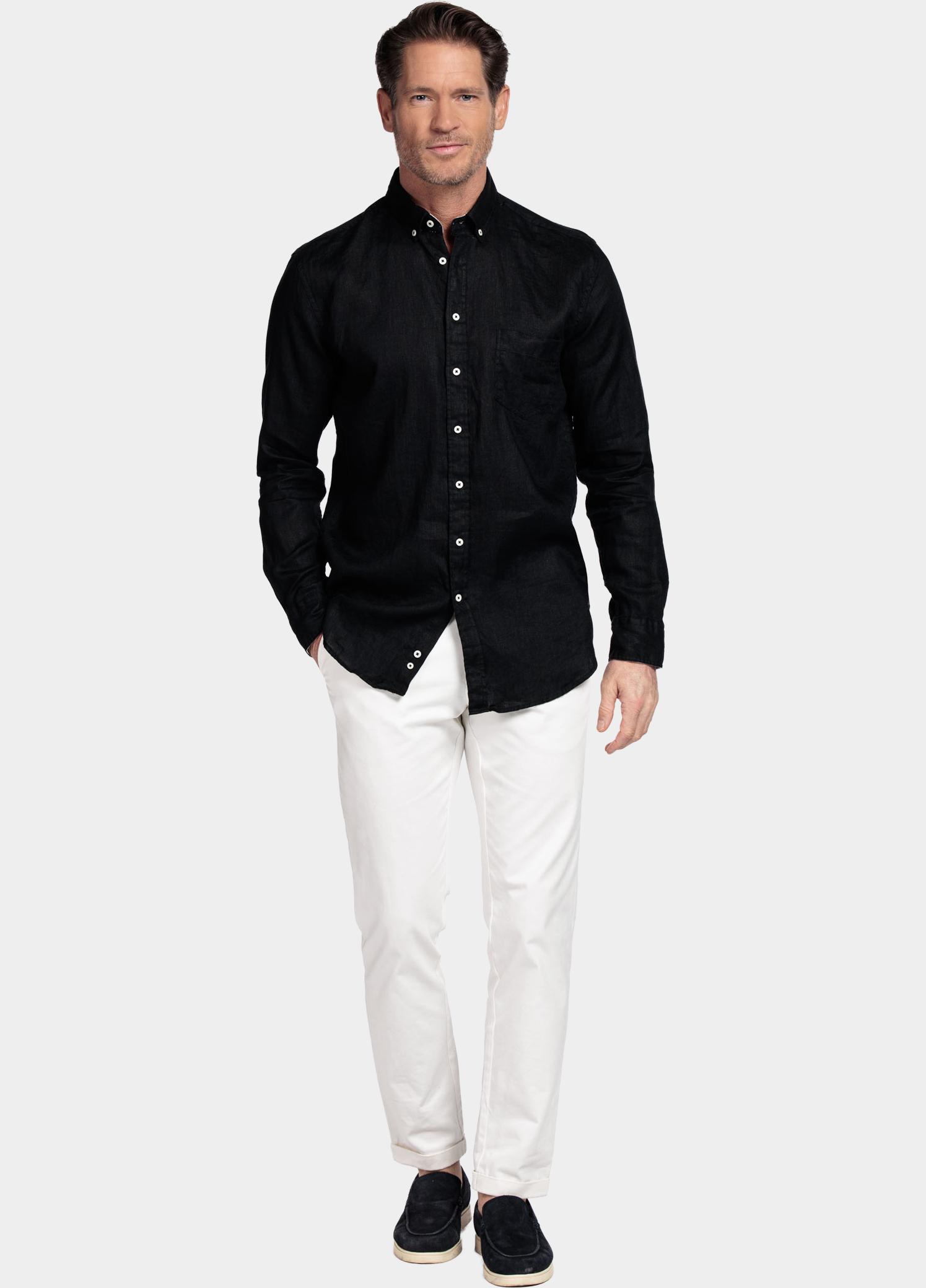 Giordano Overhemd heren Zwart Ivy Long Sleeve Button Down S 617009/90