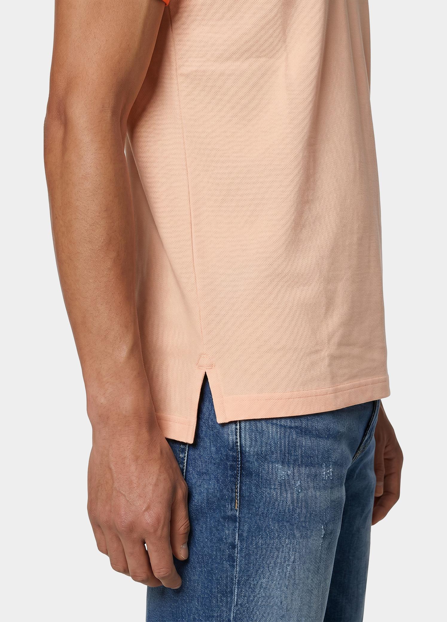 Scotland Blue Polo heren Roze Brick Polo Plain Contrast Col SPE25108BR06SB/735 apricot