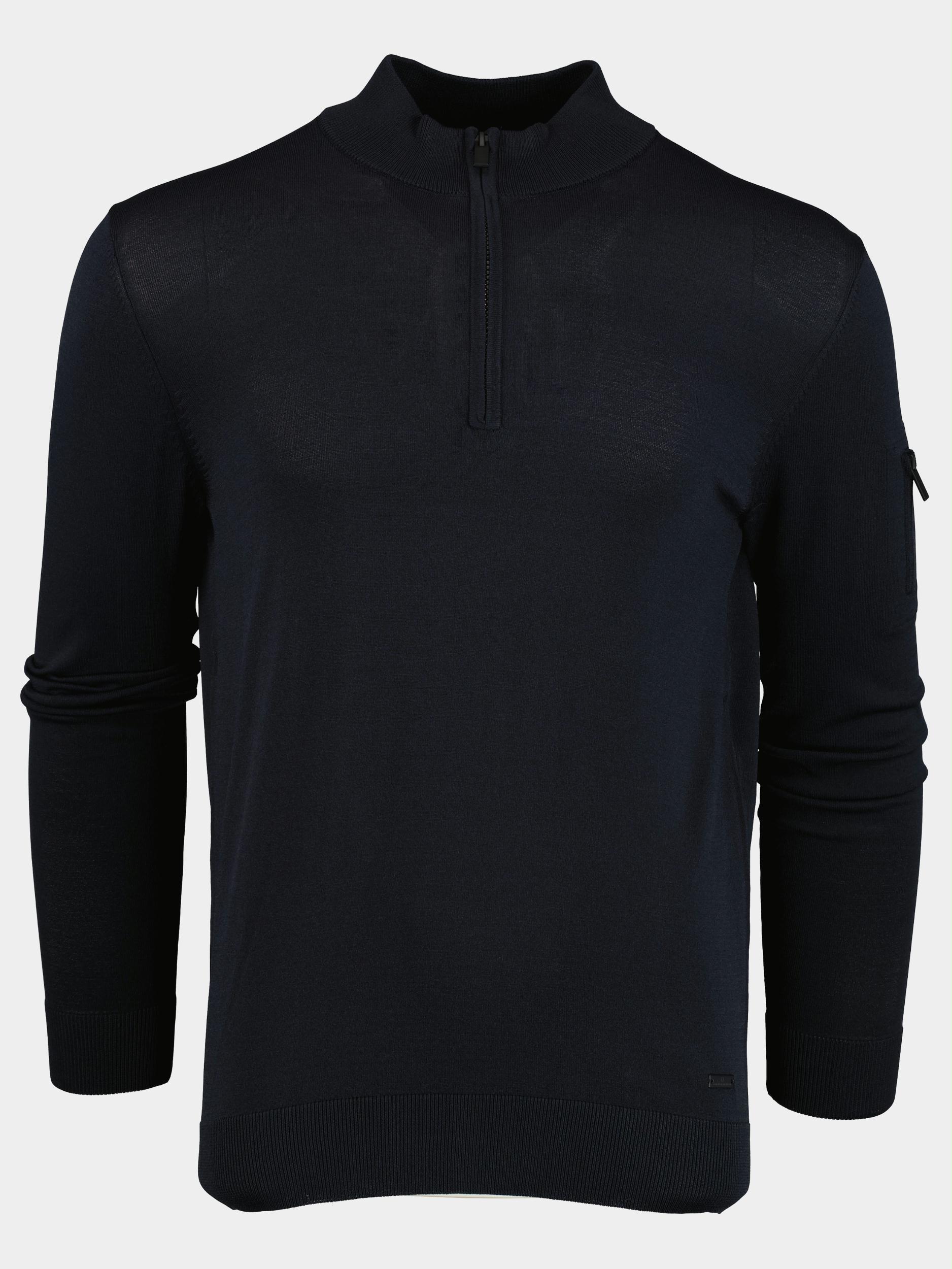 Born With Appetite Pullover Blauw Race Half Zip Pullover Stretc 22305RA41/290 navy