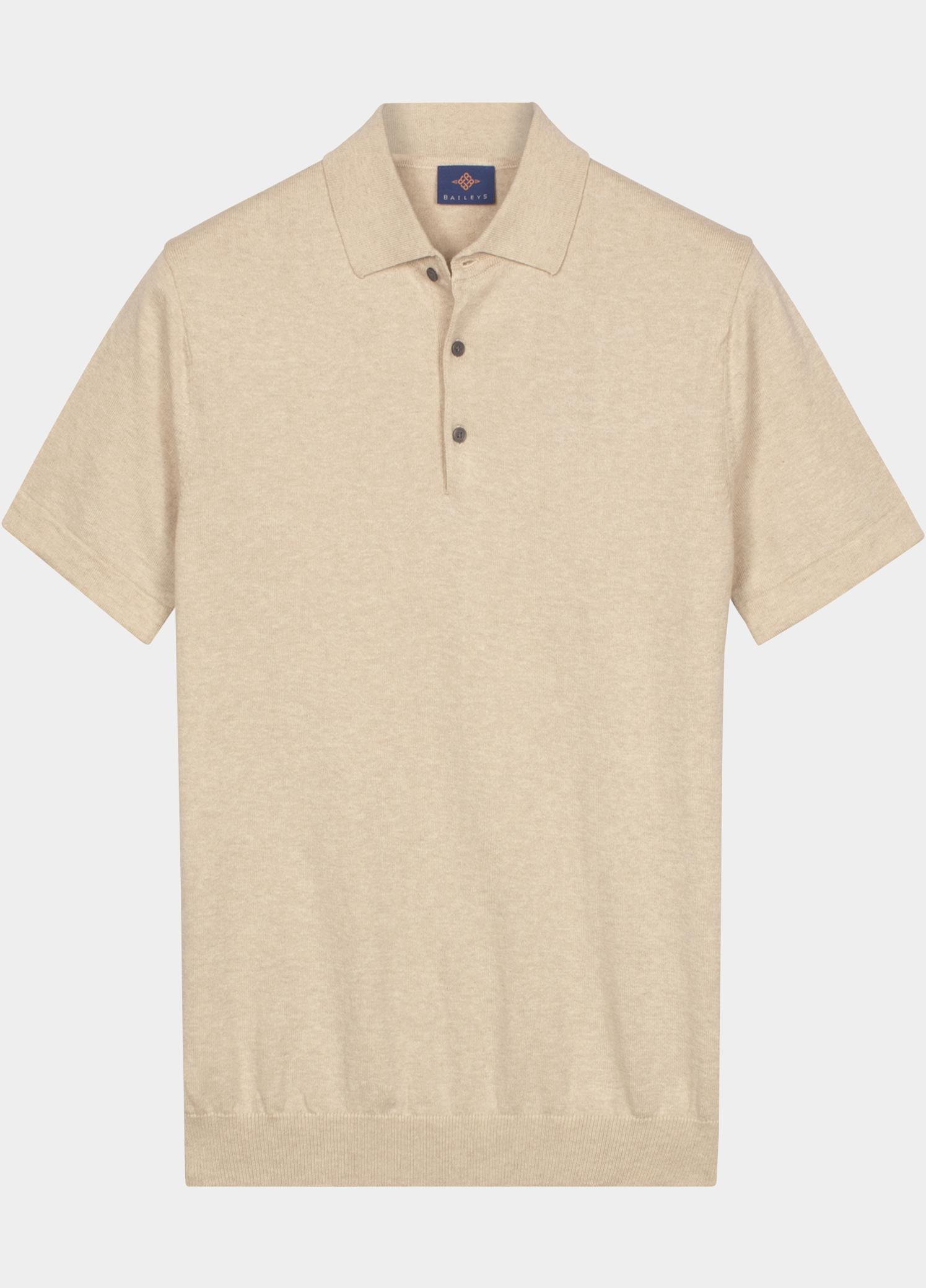 Baileys Polo heren Beige Polo knitted-SS Polo Collar 1 615788/825