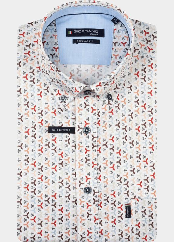 Giordano overhemd korte mouw heren Rood League Short Sleeve Button Do 616021/30
