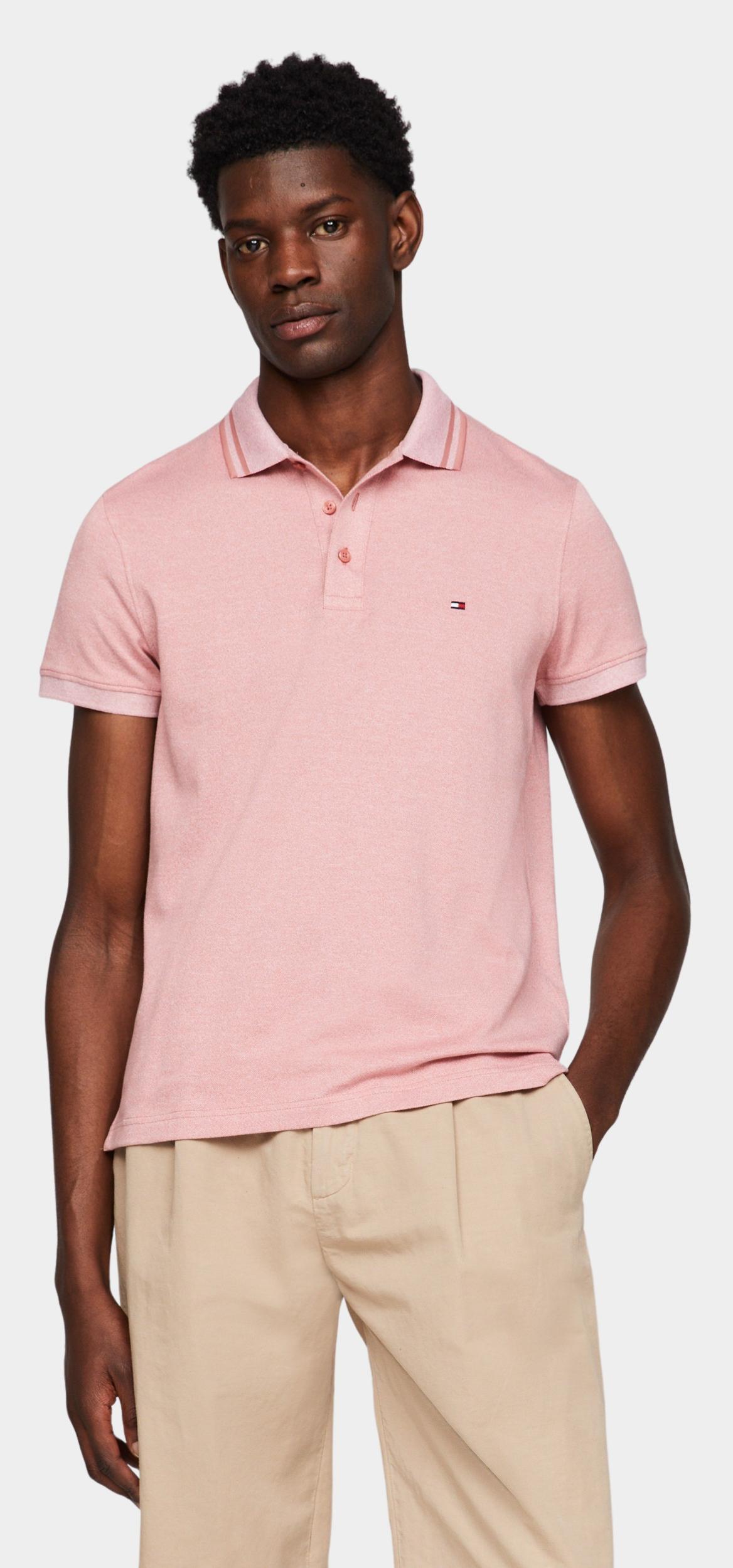 Tommy Hilfiger Polo korte mouw Roze Pretwist Mouline Slim Fit Polo MW0MW34755/TJ5