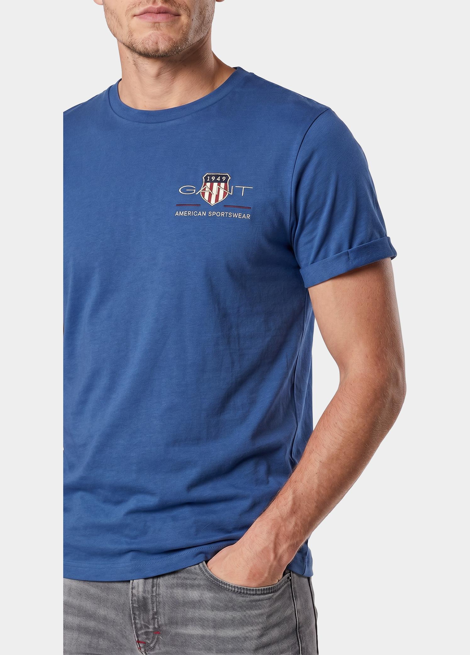 Gant T-shirt heren Blauw Geborduurd Archive Shield T-s 2067004/407
