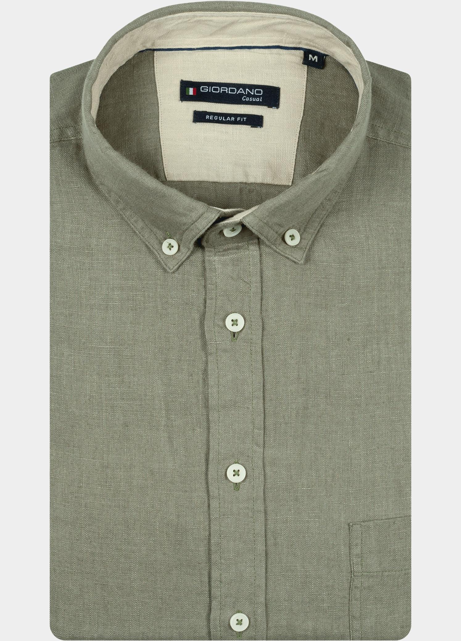 Giordano overhemd korte mouw heren Groen League Short Sleeve Button Do 616009/70