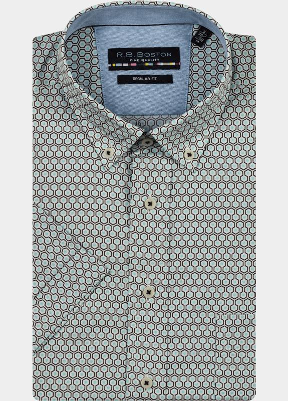 R.B. Boston Casual hemd korte mouw Multi Marshall SS Button Down 516670/113