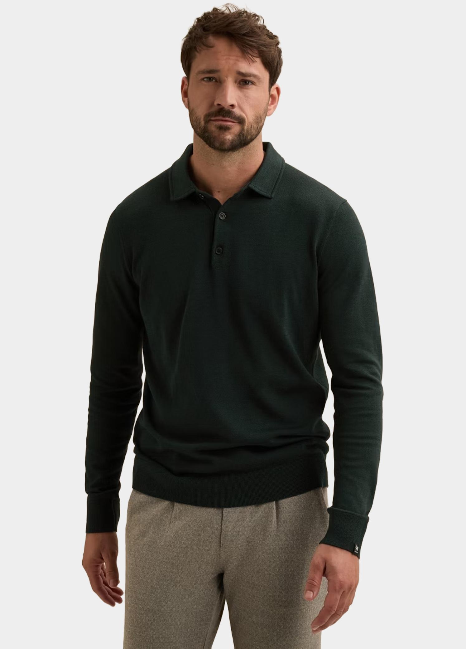 Vanguard Polo lange mouwen heren Groen Long sleeve polo cotton modal VKW2609321/6520