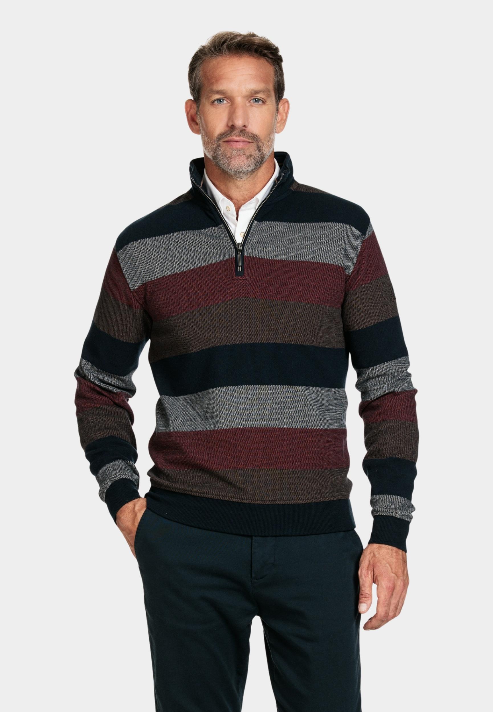 Baileys Half Zip Rood Sweatshirt 1/2 zip Jacquard p 323199/36