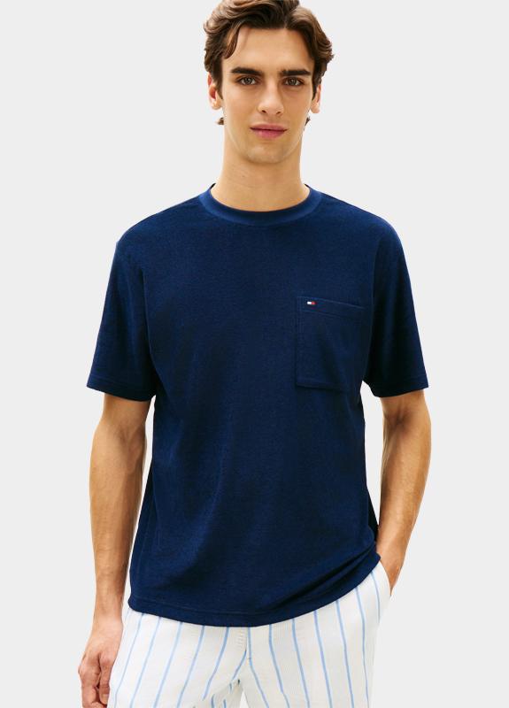 Tommy Hilfiger T-shirt korte mouw Blauw TOWELLING T-SHIRT MW0MW43058/DCC