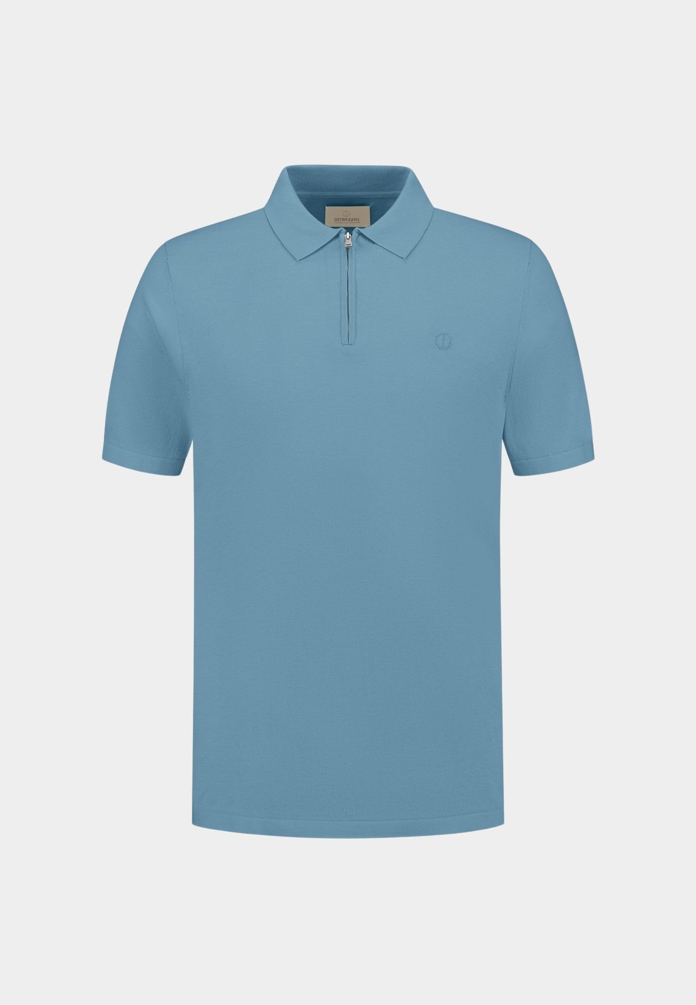Dstrezzed Polo korte mouw Blauw DS_Dorian Zip Polo 420062-SS25/699