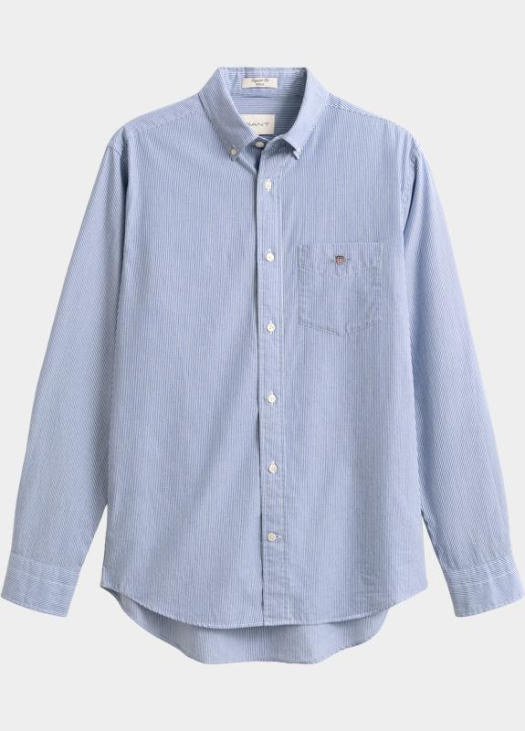 Gant Overhemd heren Blauw Poplin banker shirt 3000140/436