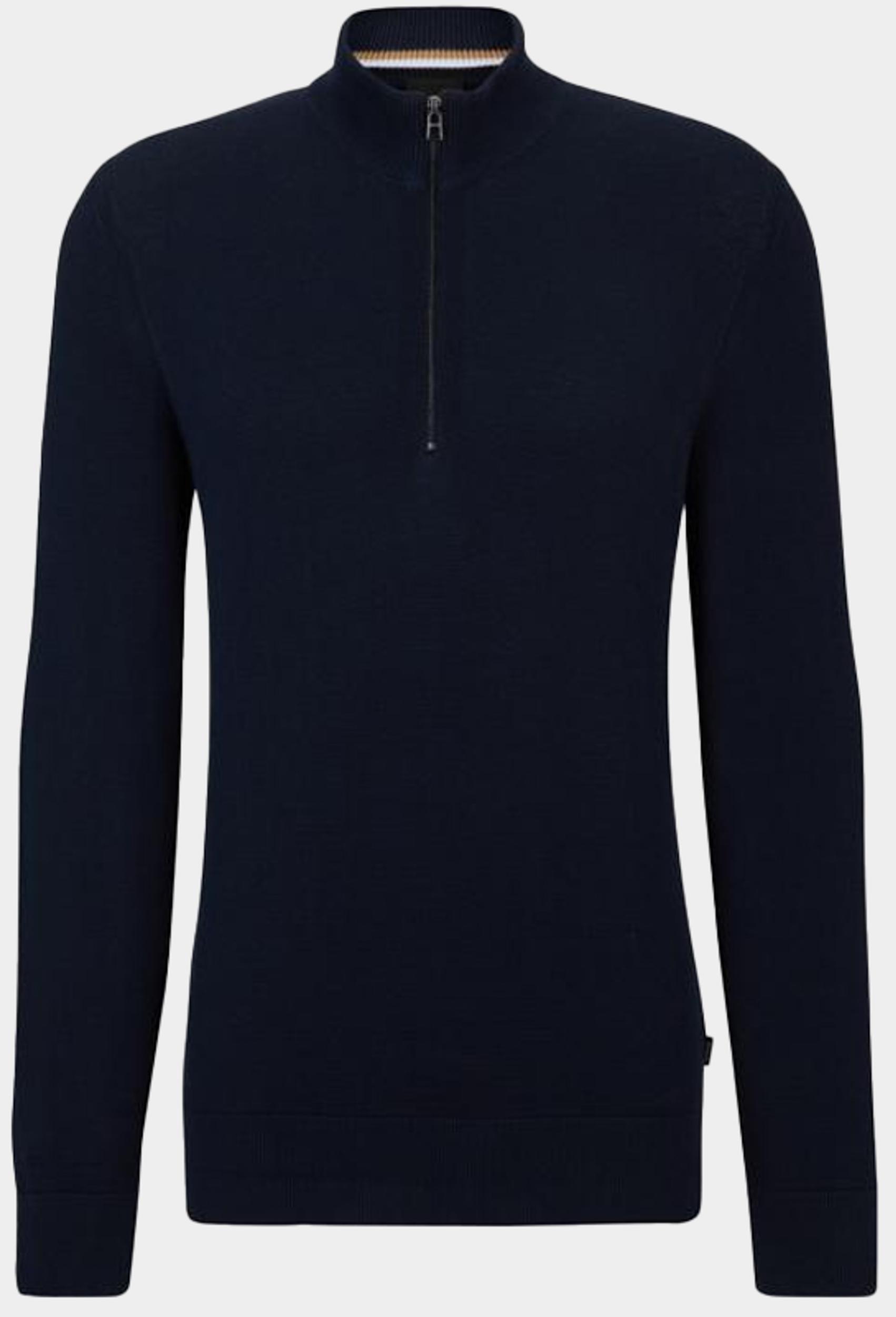 BOSS Black Half Zip Blauw Ebrando-P 10255179 01 50505997/404