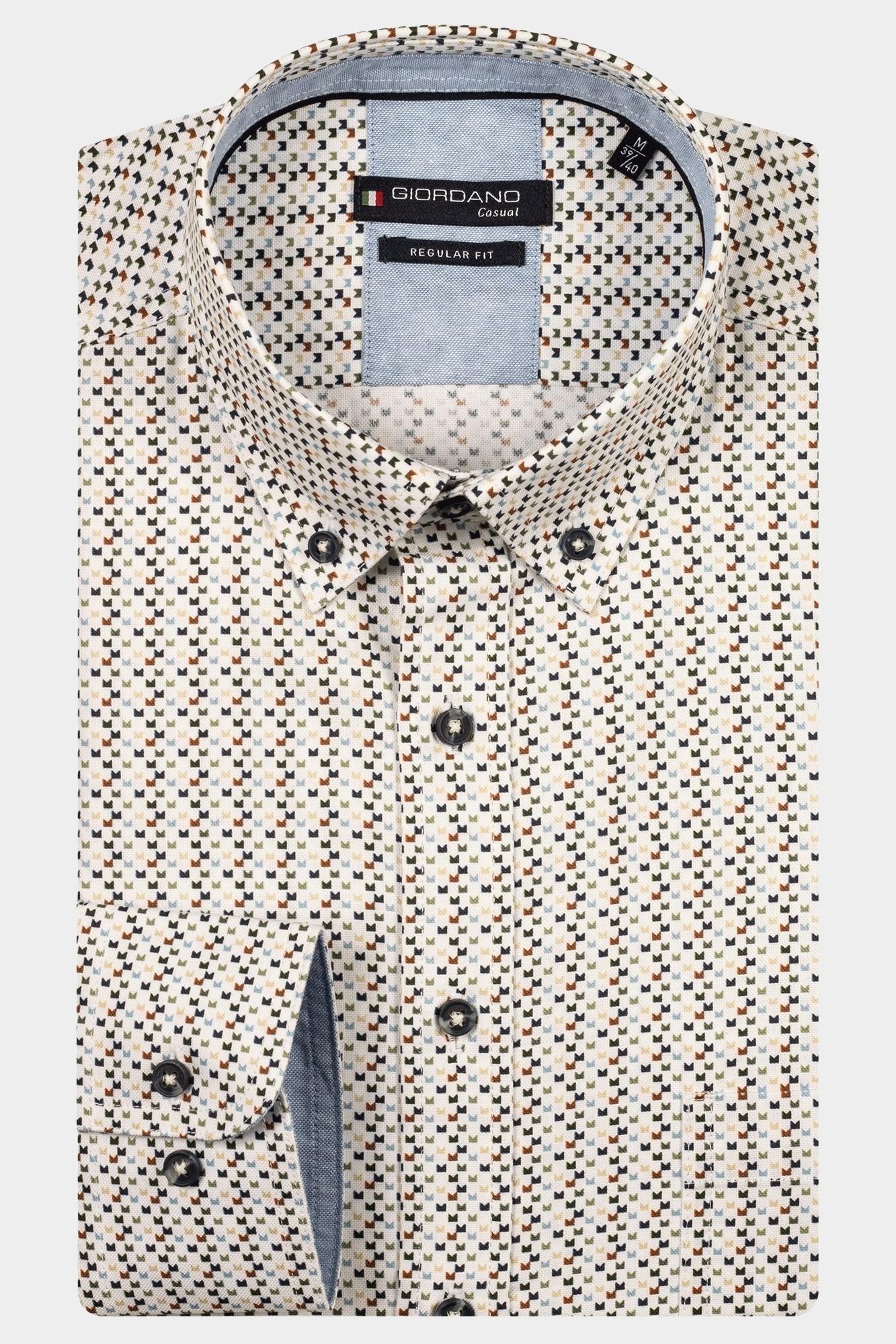 Giordano Casual hemd lange mouw Groen Ivy long sleeve button down S 527018/70