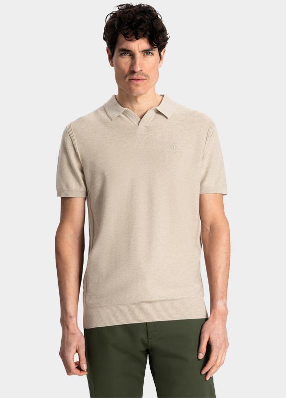 Dstrezzed Polo heren Beige Polo s/s Melange Slub 420026-NOS/262