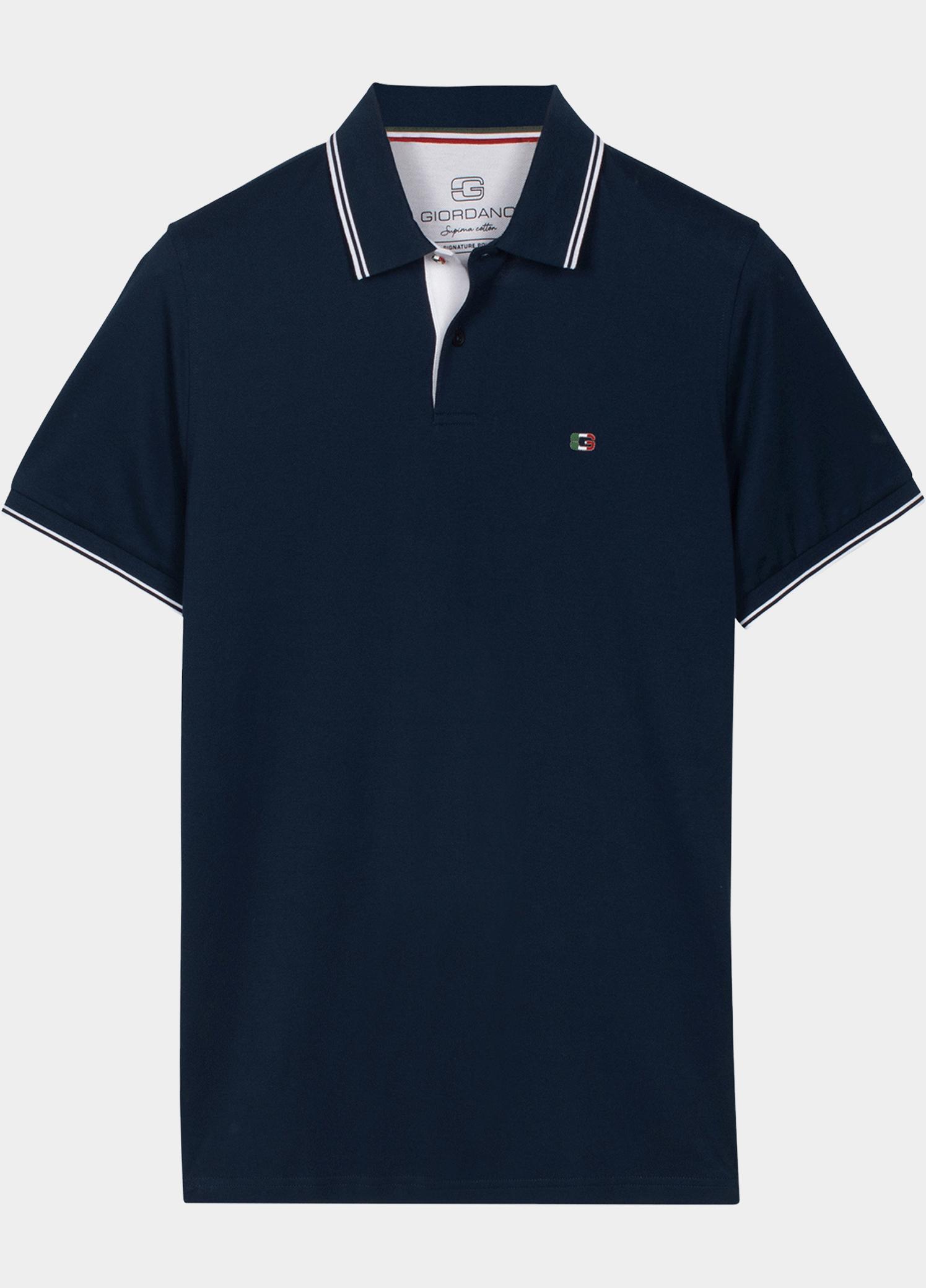 Giordano Polo heren Blauw Nico Signature Polo SS Two-Pl 616587/69