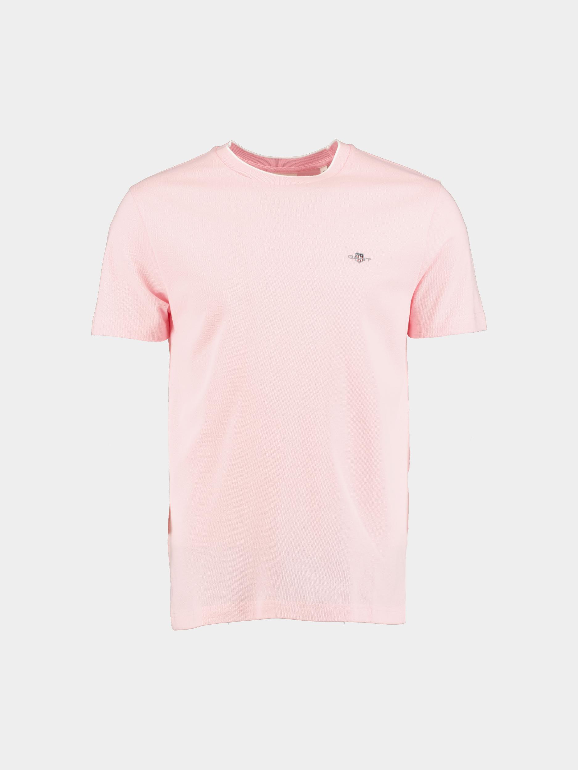 Gant T-shirt korte mouw Roze Pique SS T-shirt 2033019/637