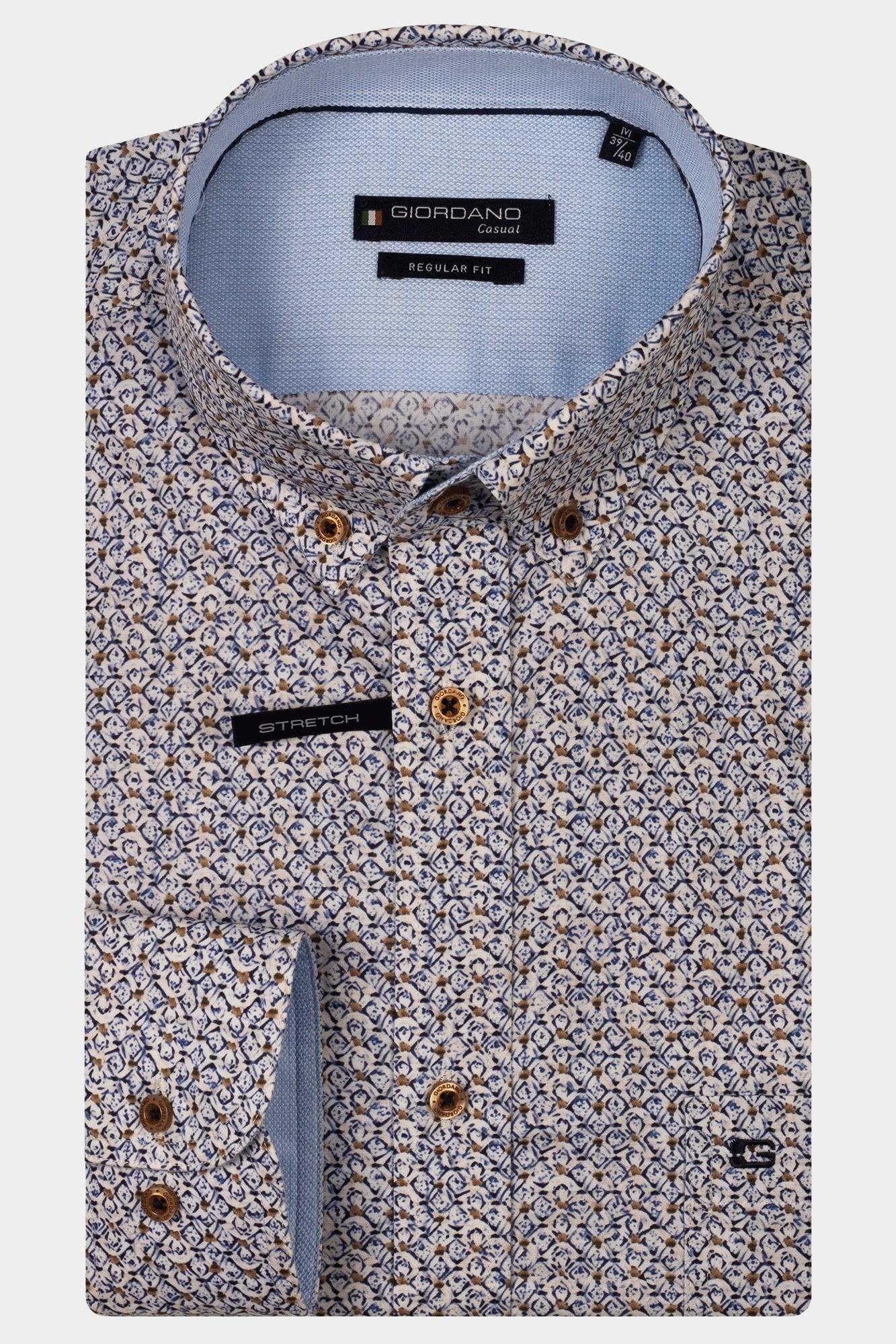Giordano Casual hemd lange mouw Blauw Ivy long sleeve button down s 517040/60