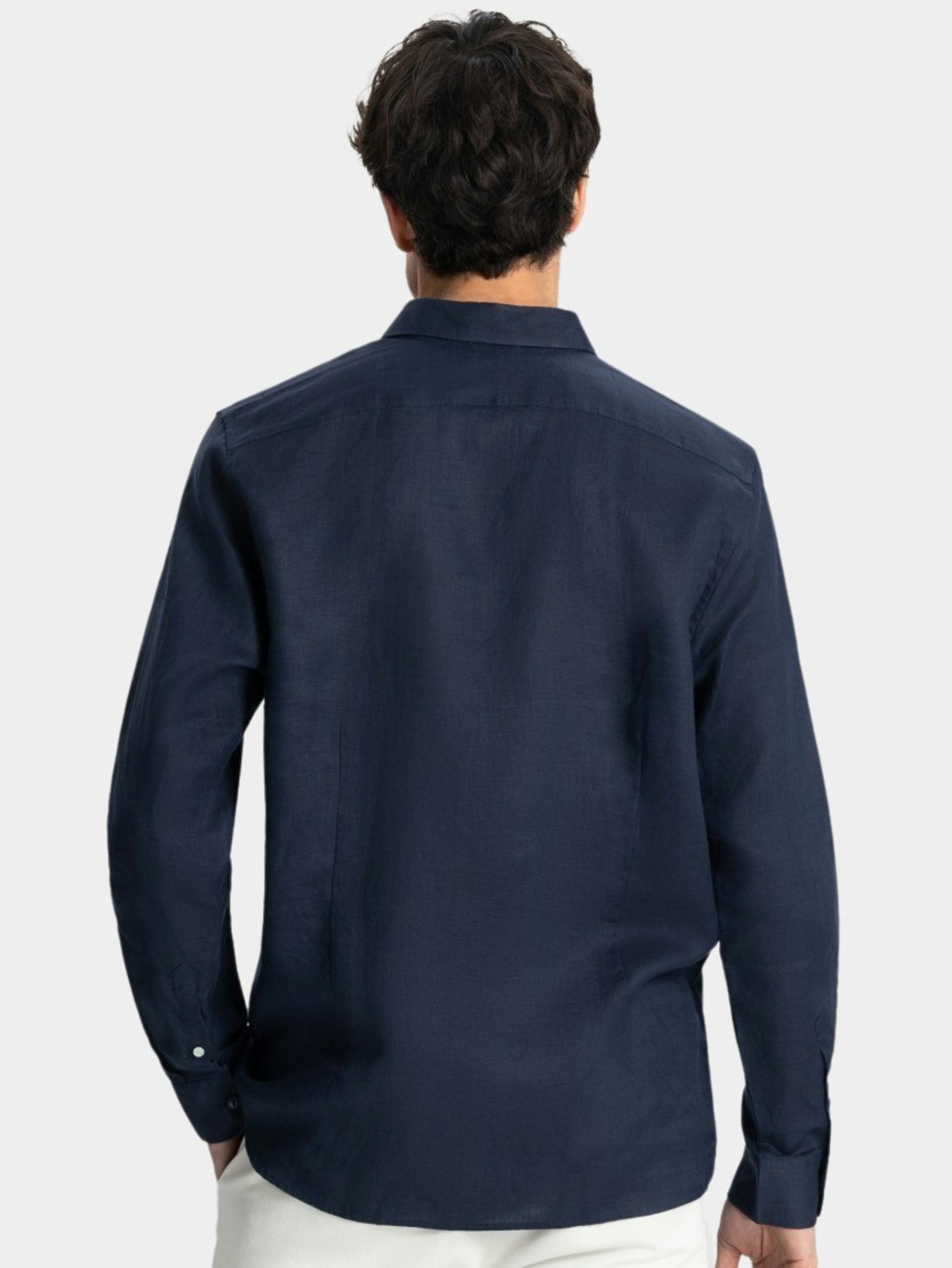 Dstrezzed Casual hemd lange mouw Blauw Jagger Shirt Linen 303710/649