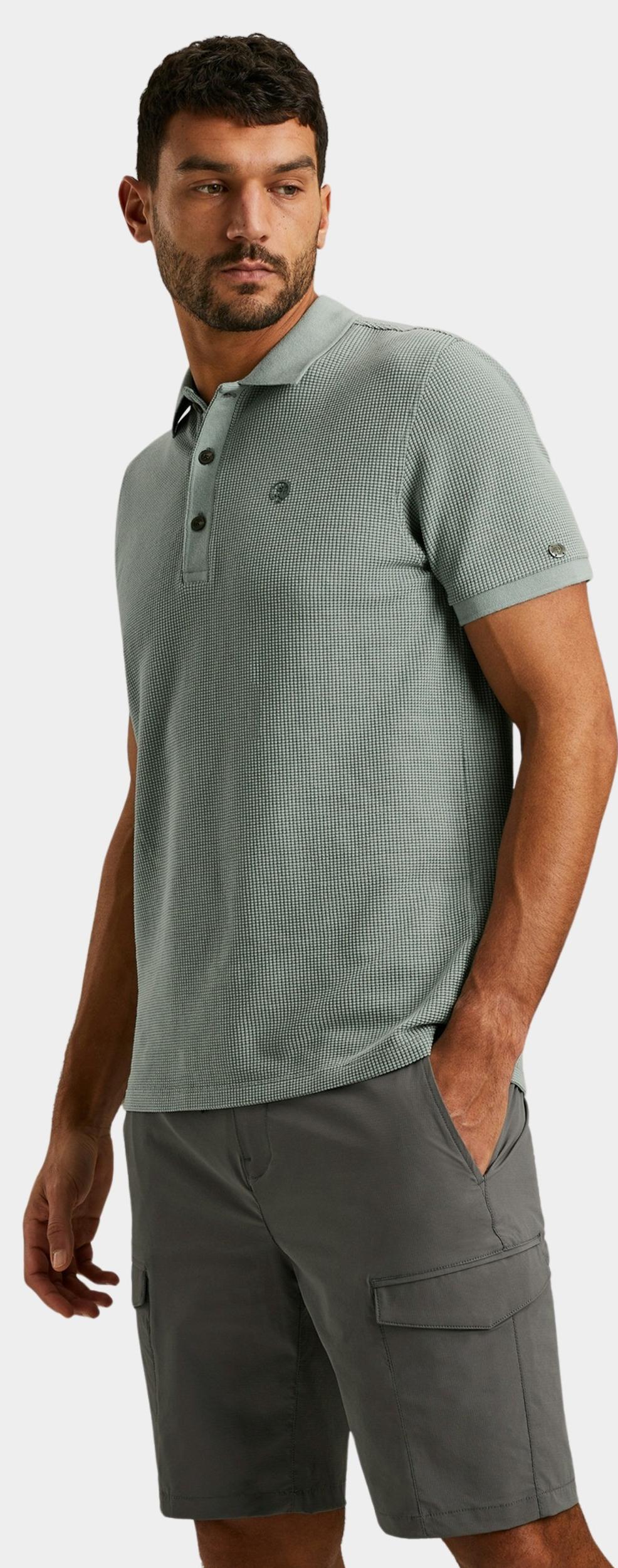 Cast Iron Polo korte mouw Groen Short sleeve r-neck two tone CPSS2504889/5225