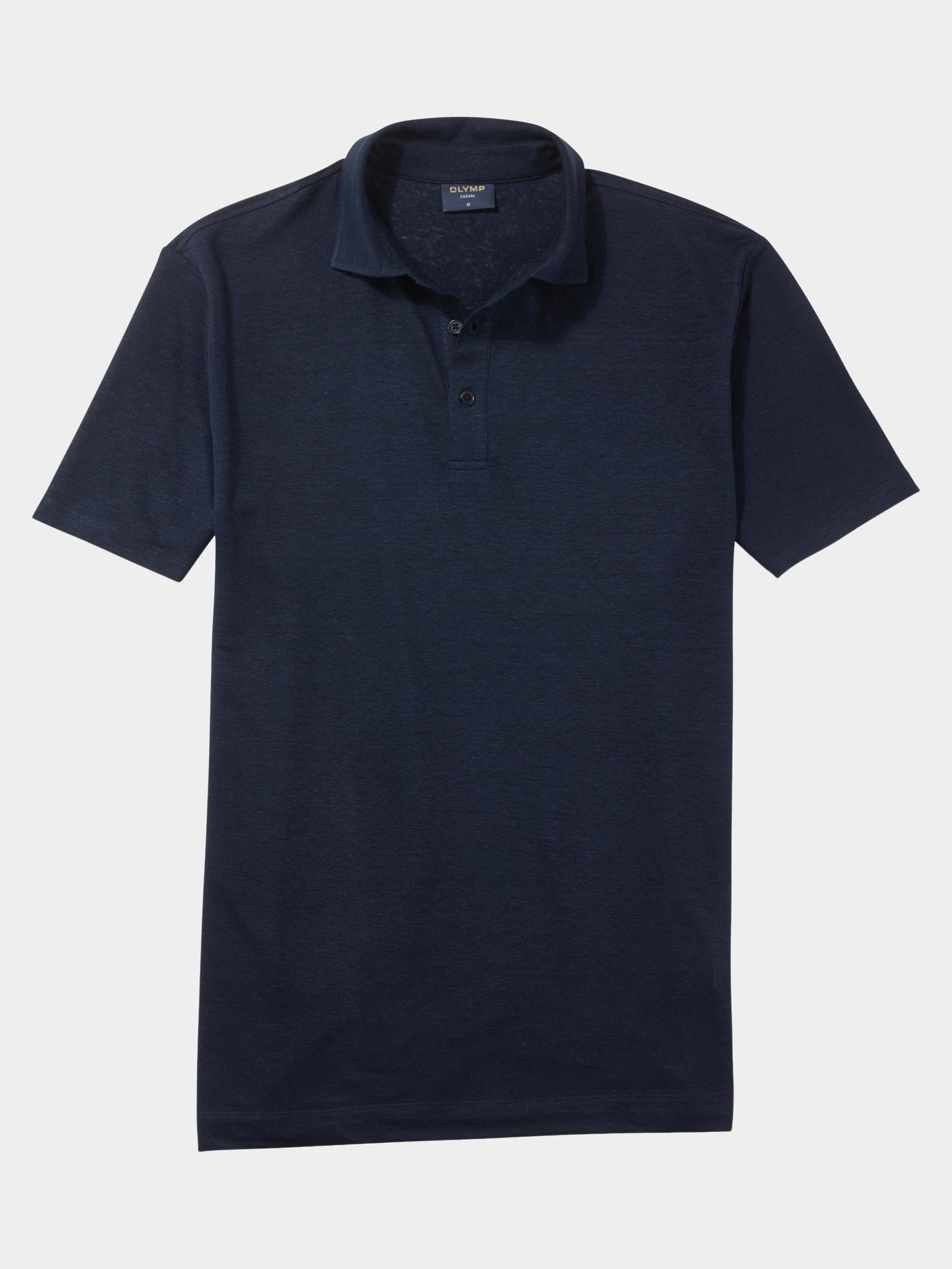 Olymp Polo korte mouw Blauw Linen Polo 542952/18