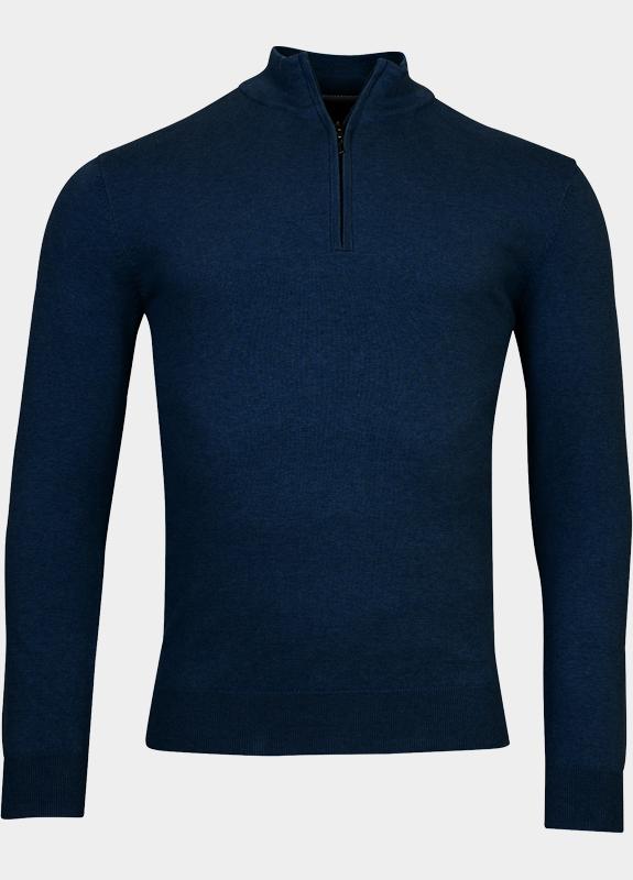 R.B. Boston Half Zip Blauw Pullover 1/2 zip  12gg single 518400CCT-78/69