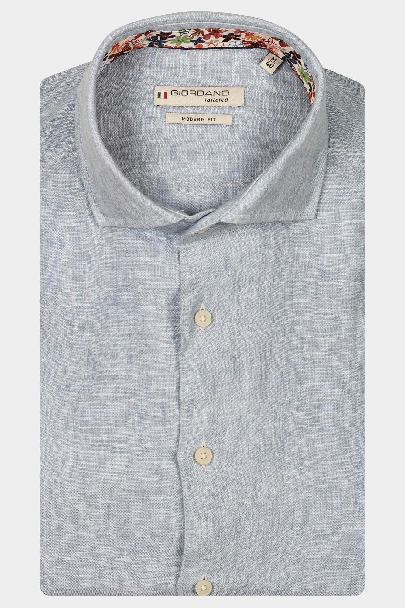 Giordano Casual hemd korte mouw Blauw Front short sleeve cutaway so 516800/61