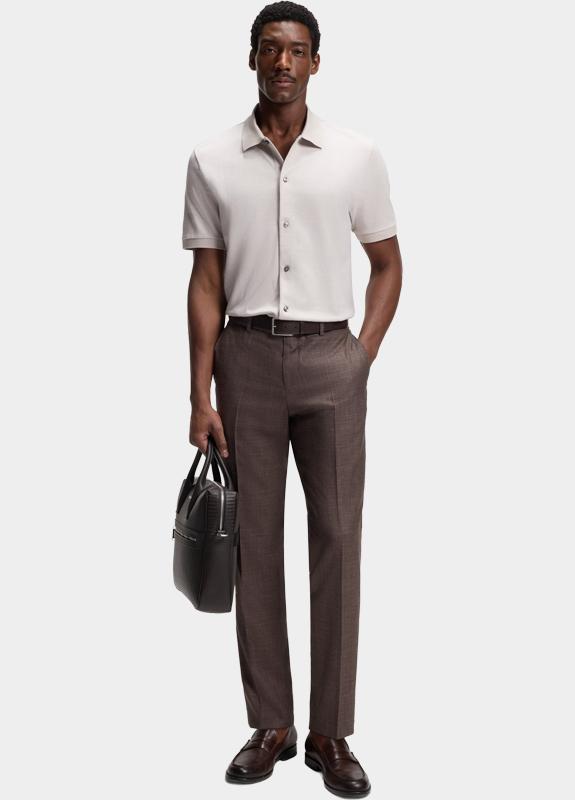 BOSS Black Polo korte mouw Beige H-Powell 102 10277814 01 50560014/286