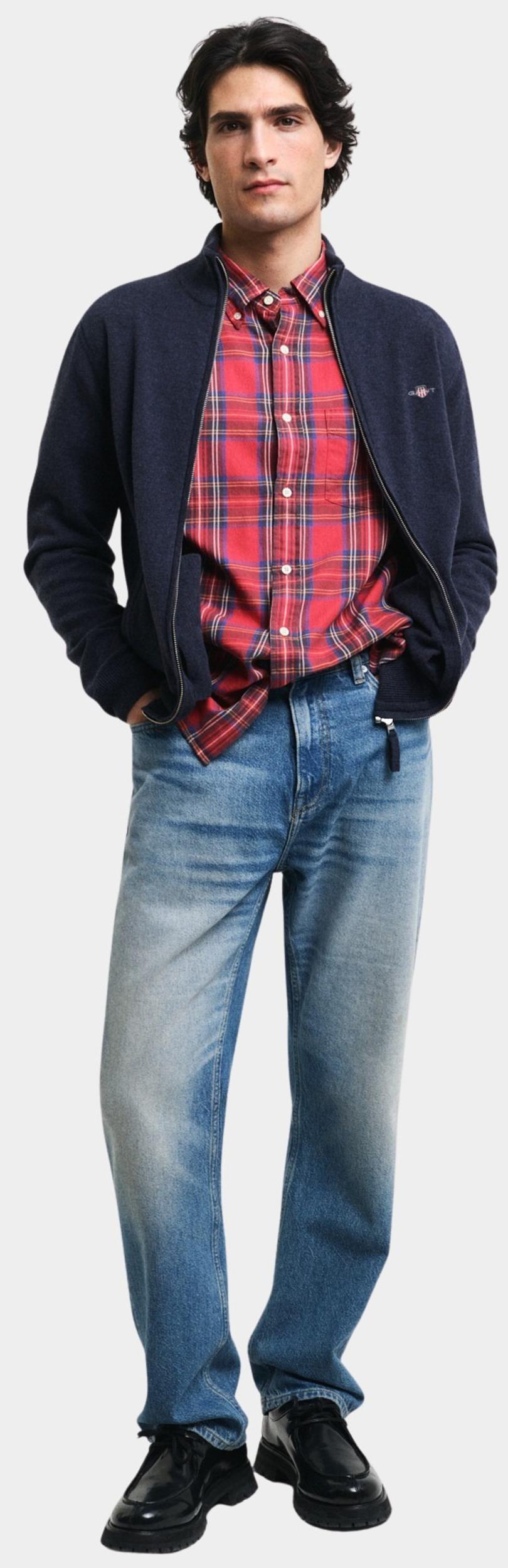 Gant Vest Blauw SUPERFINE LAMBSWOOL ZIP CARDI 87214/480