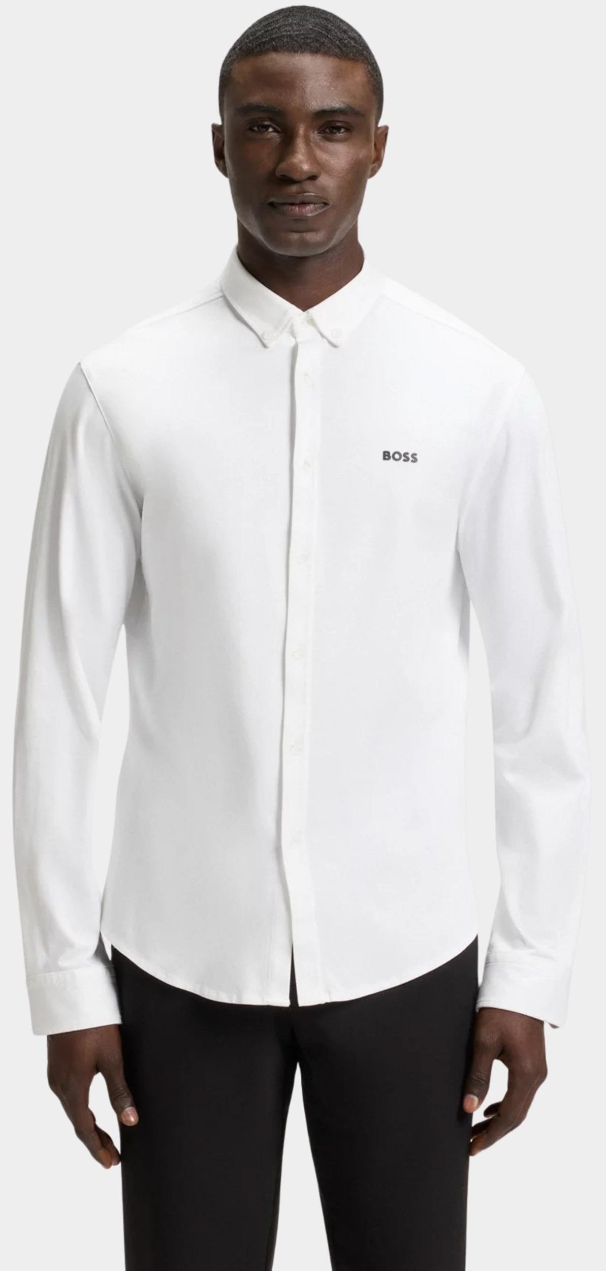 BOSS Green Casual hemd lange mouw Wit Biado_R_IN 10233753 01 50540988/100